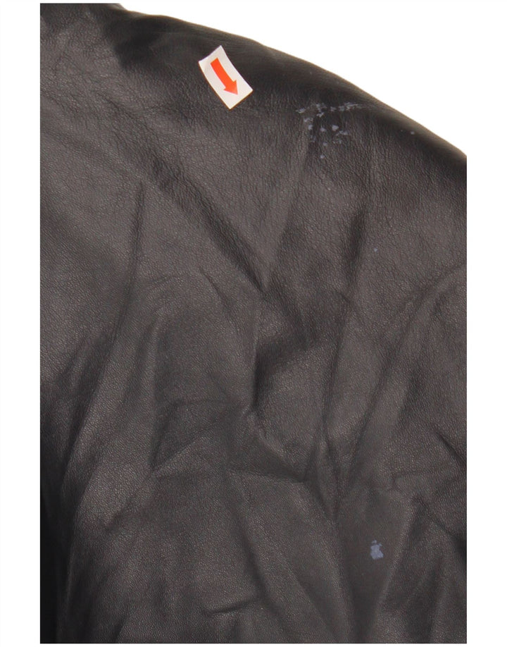 PER ME Γυναικείο Δερμάτινο Μπουφάν UK 22 2XL Μαύρο Δερμάτινο