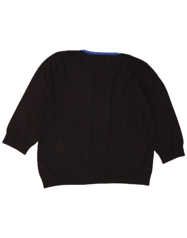 M&Co Γυναικείο 3/4 μανίκι πουλόβερ με λαιμόκοψη UK 20 2XL μαύρο ριγέ