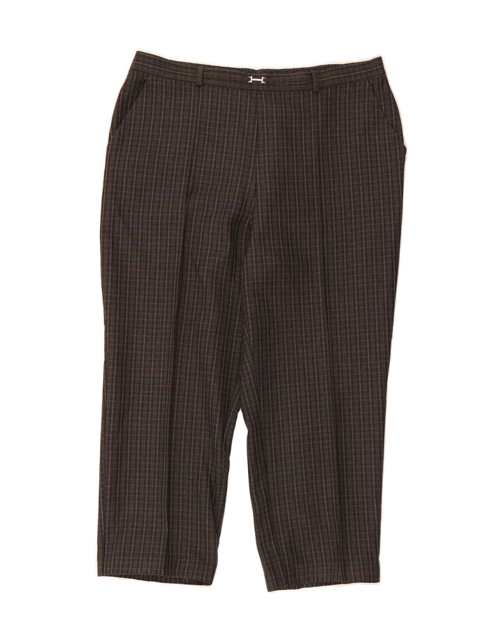 MARKS & SPENCER Womens Capri Trousers UK 16 Large  W34 L23 Grey Check Vintage Marks & Spencer and Second-Hand Marks & Spencer from Messina Hembry 
