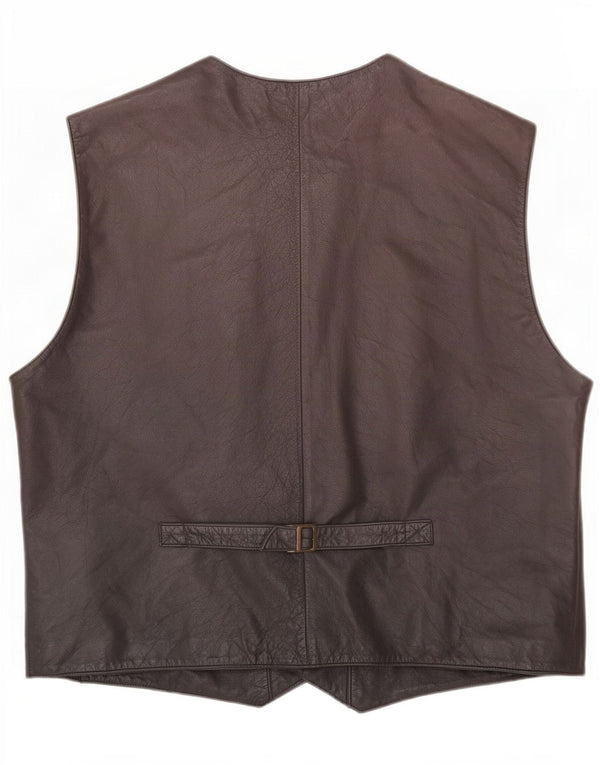 Vintage Ανδρικό Δερμάτινο Γιλέκο IT 56 XL Μαύρο