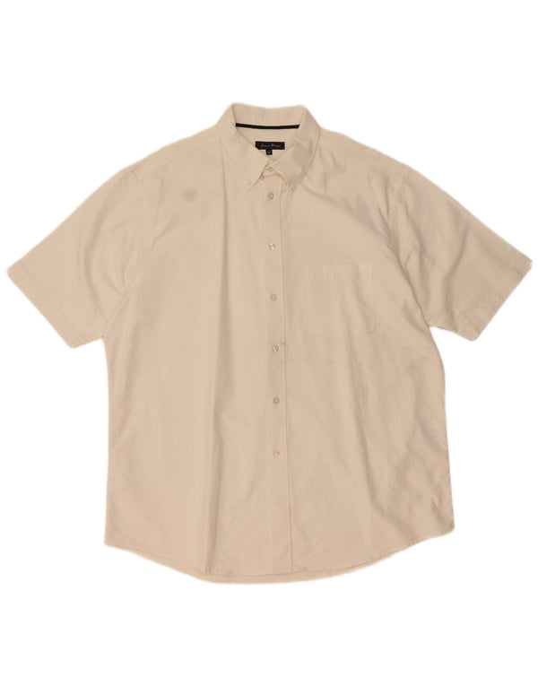 Ανδρικό κοντομάνικο πουκάμισο James Pringle XL Λευκό βαμβακερό