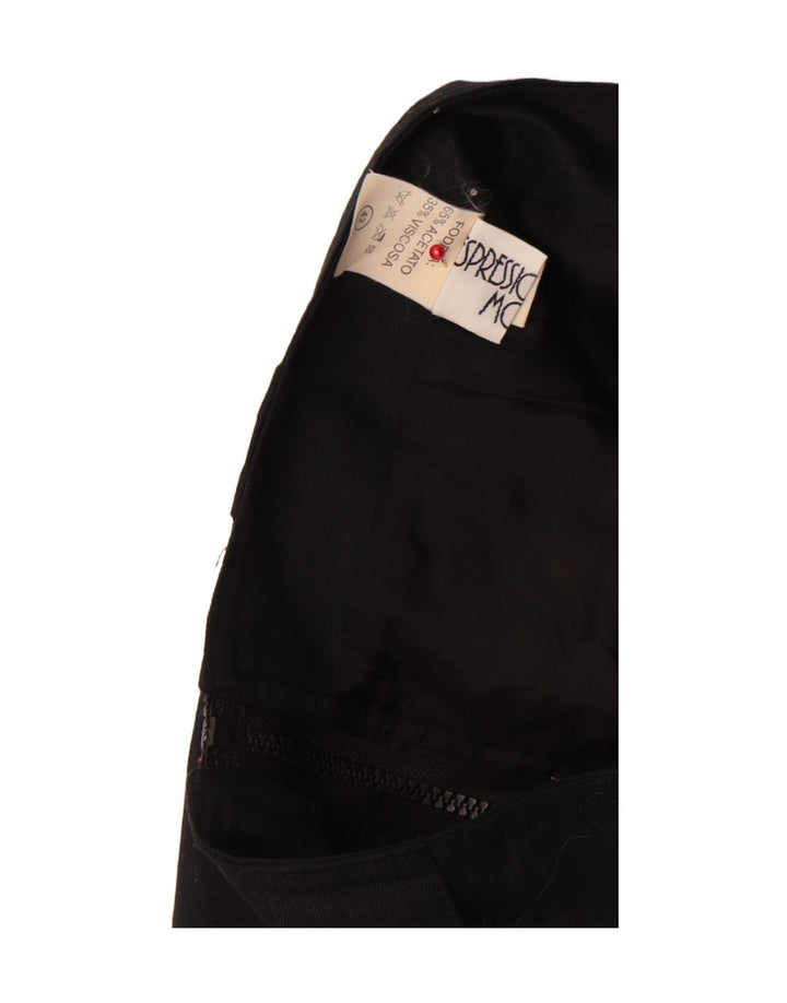 Vintage Γυναικεία Pencil Φούστα IT 42 Medium W26 Black Acetate