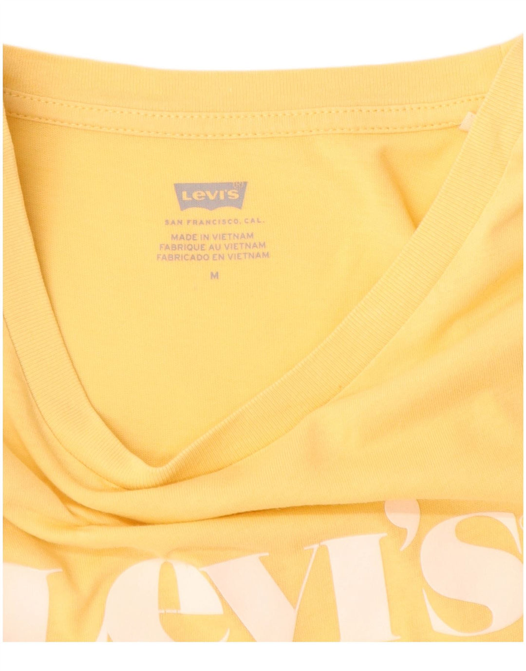 Γυναικείο γραφικό T-Shirt Levi's Top UK 12 Medium Yellow
