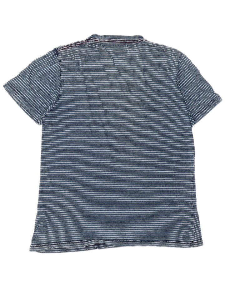 Ανδρικό T-Shirt Penguin Top μεγάλο μπλε ριγέ βαμβακερό