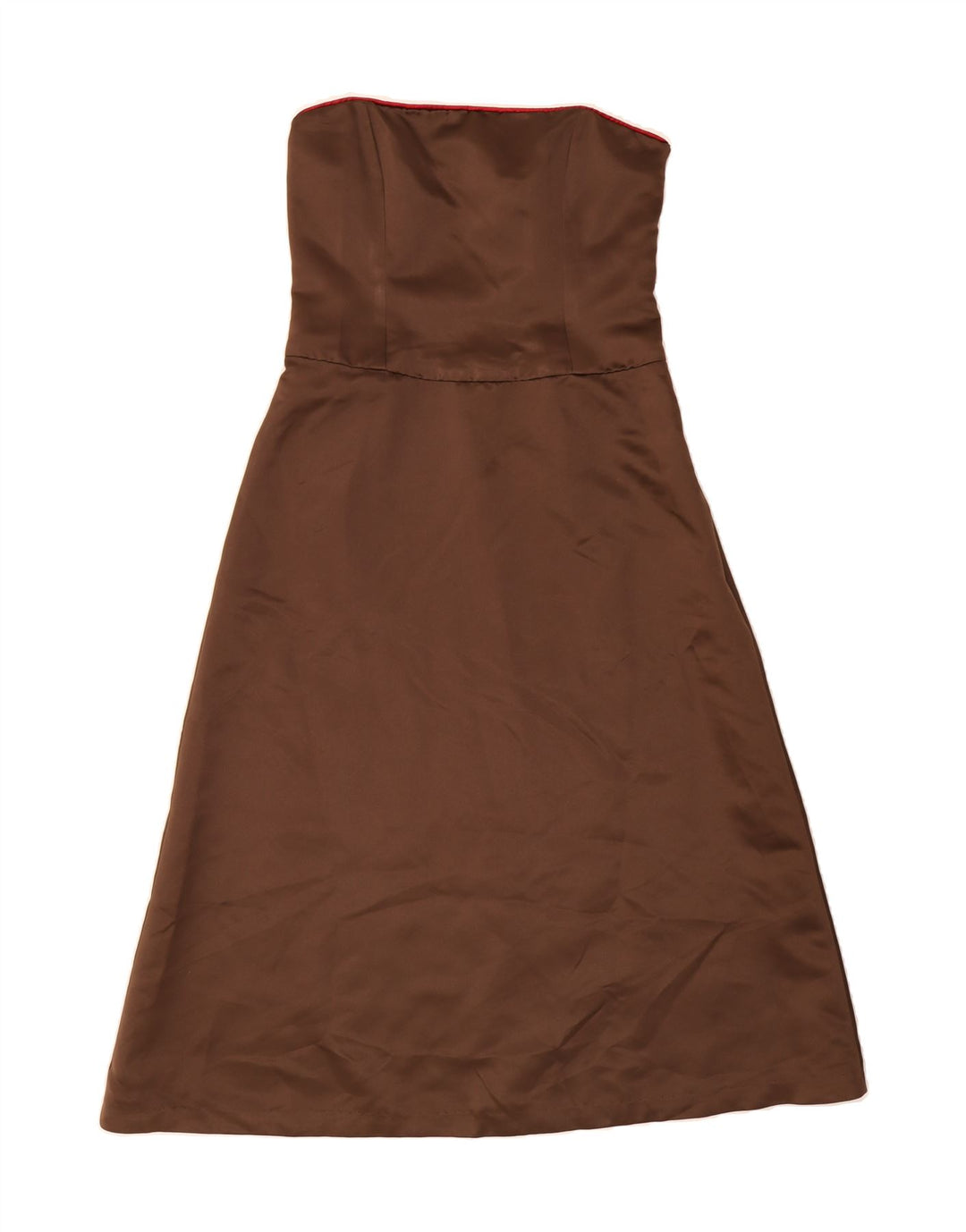 VINTAGE Womens Strapless Dress UK 12 Medium Brown Vintage Vintage and Second-Hand Vintage from Messina Hembry 