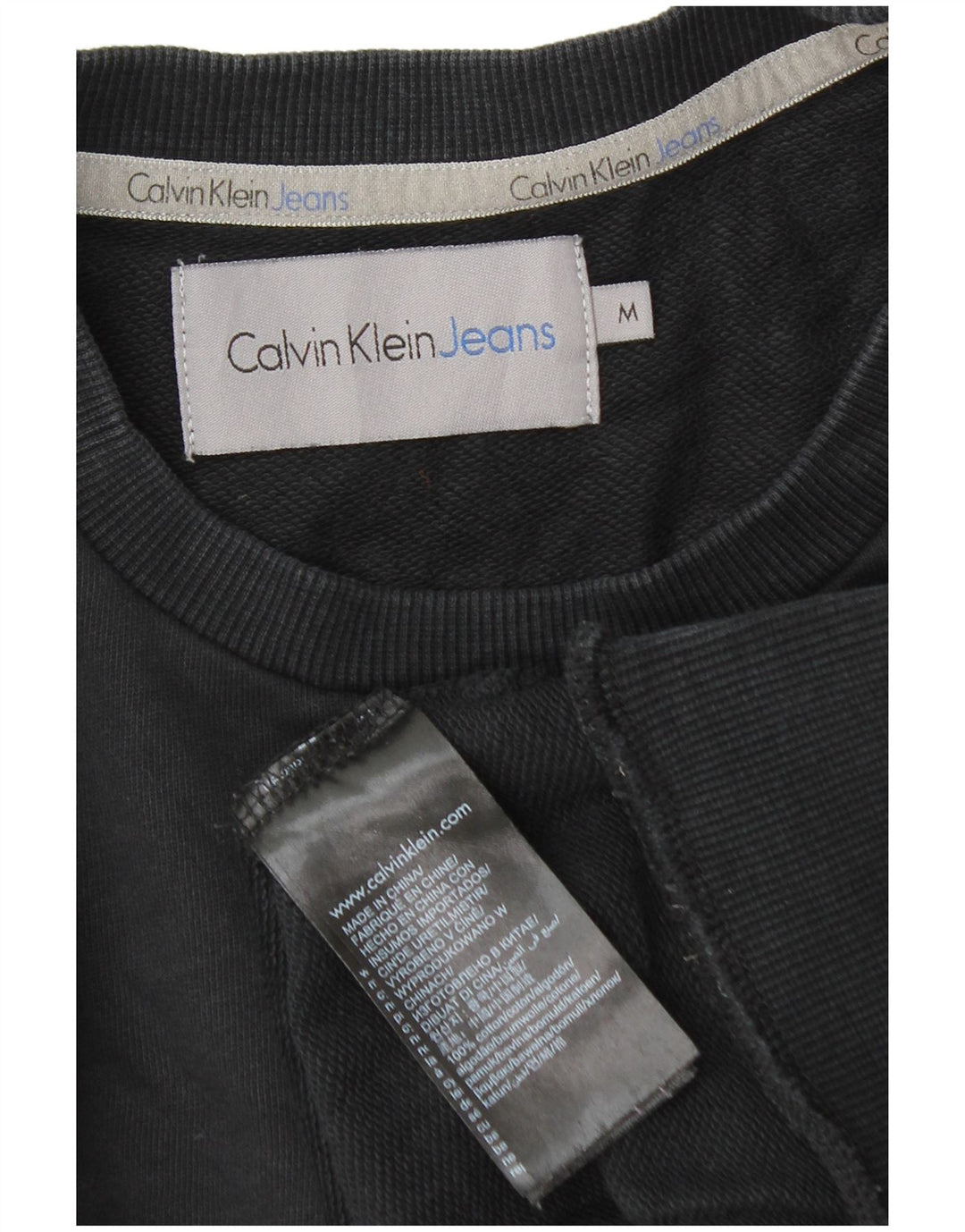 Ανδρικό γραφικό φούτερ Calvin Klein Jeans, μεσαίο μαύρο βαμβακερό