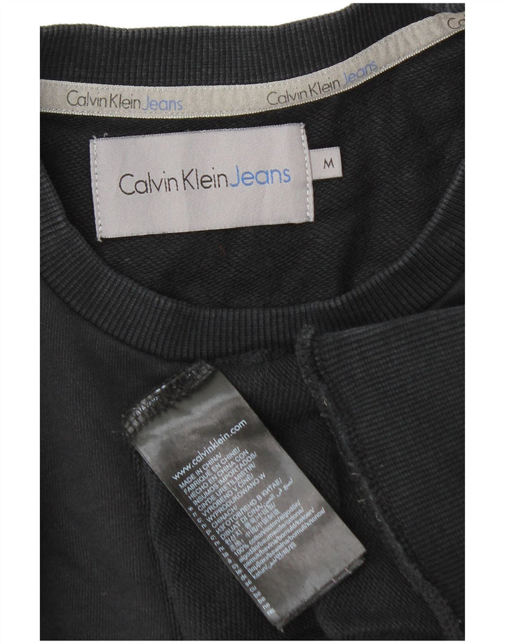 Ανδρικό γραφικό φούτερ Calvin Klein Jeans, μεσαίο μαύρο βαμβακερό