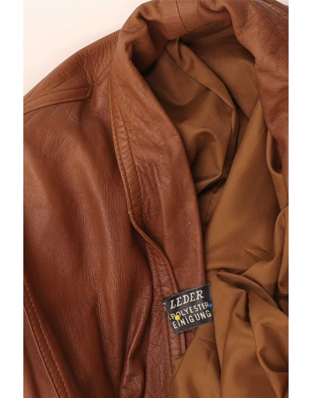 Vintage Γυναικείο Oversized Δερμάτινο Μπουφάν UK 18 XL Καφέ Δερμάτινο