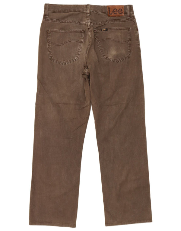 Lee Mens Straight Jeans W32 L29 Καφέ Βαμβακερό