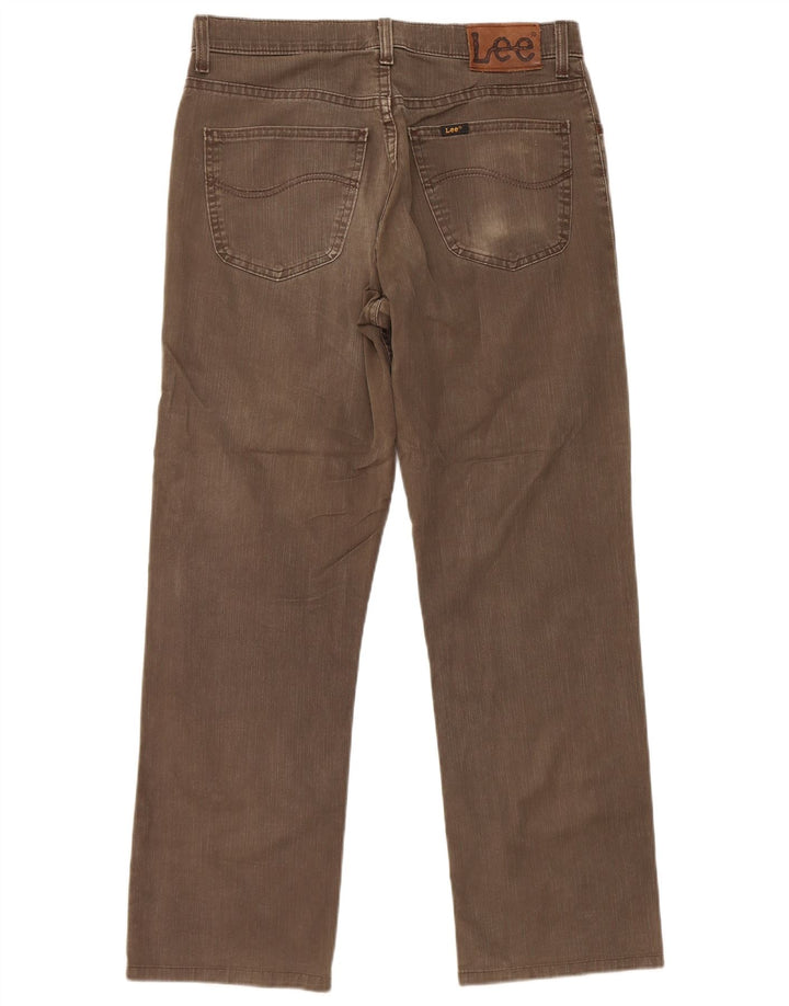 Lee Mens Straight Jeans W32 L29 Καφέ Βαμβακερό