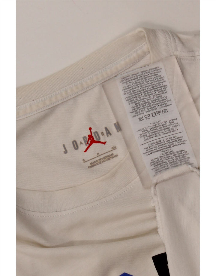 Jordan Ανδρικό γραφικό T-Shirt Top Μικρό λευκό βαμβακερό
