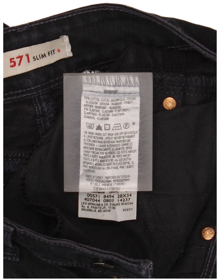 LEVI'S Γυναικείο 571 Slim Jeans W28 L29 Navy Blue Cotton