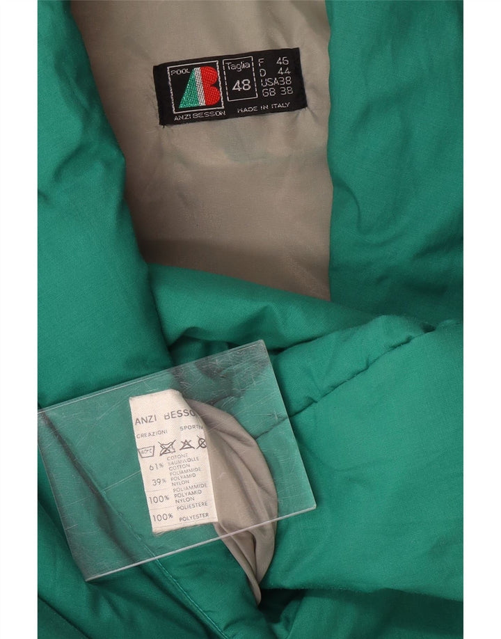 ANZI BESSON Womens Padded Jacket IT 48 XL Green Cotton