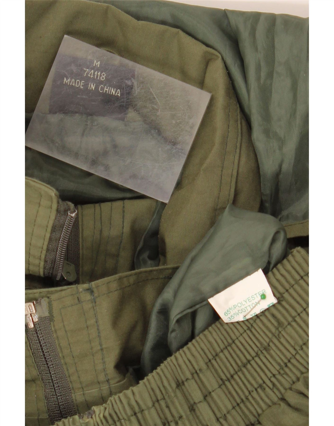 VINTAGE Ανδρικό κουκούλα Utility Jacket UK 38 Medium Khaki Polyester