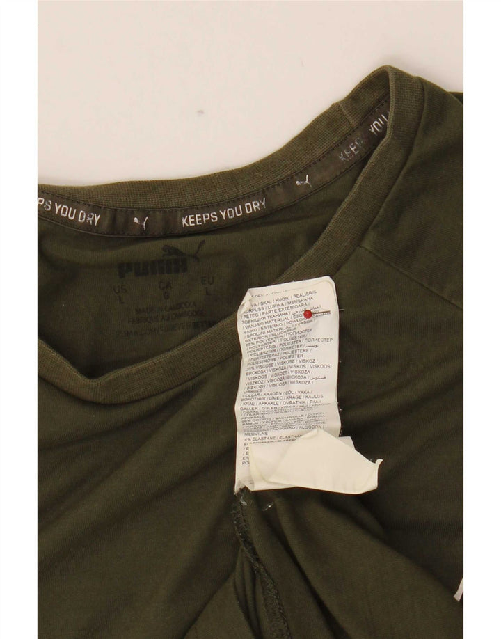 Ανδρικό T-Shirt Puma Τοπ μεγάλο χακί βαμβακερό