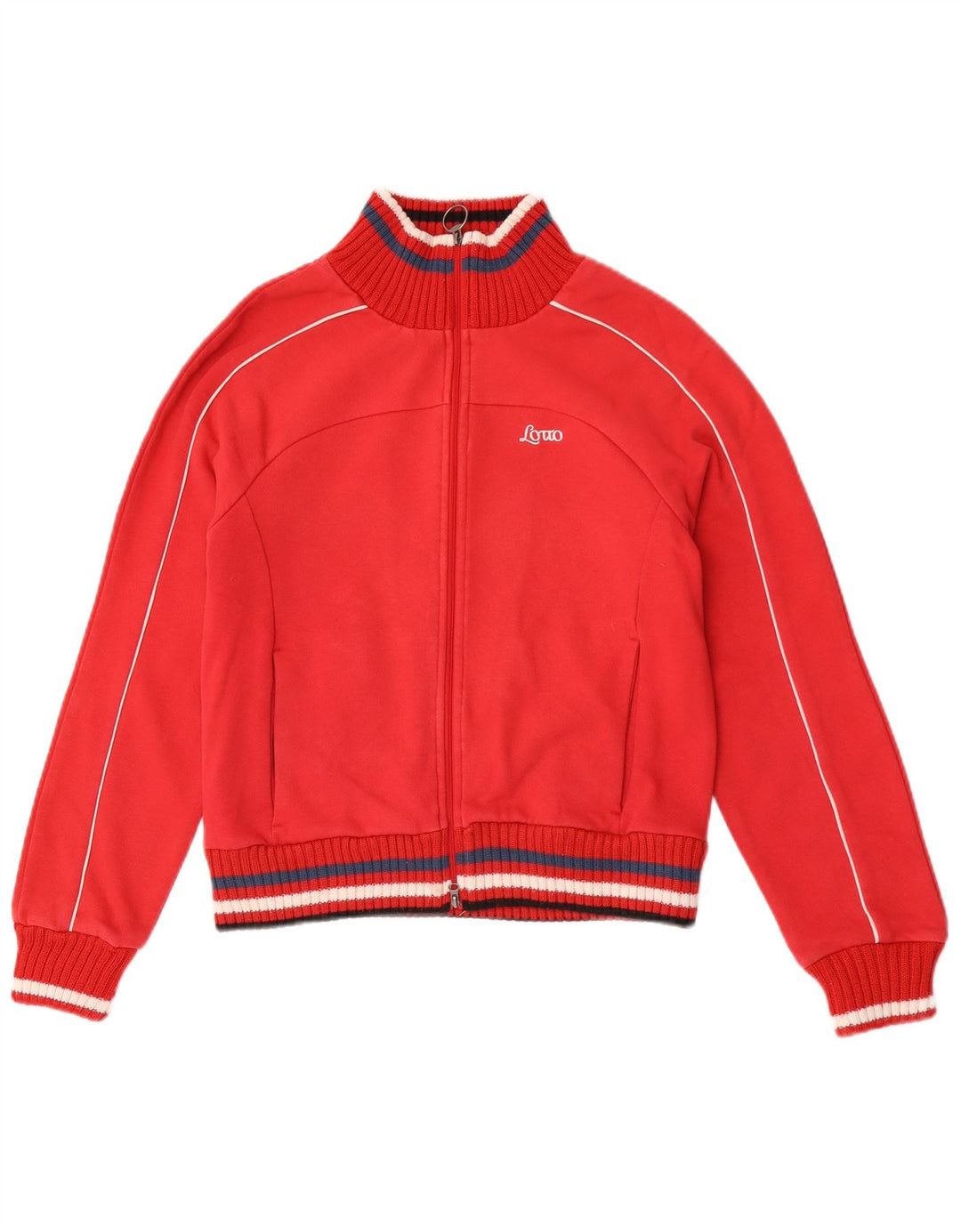 Lotto Γυναικεία αθλητική φόρμα Top Jacket UK 12 Βαμβακερό μεσαίο κόκκινο ριγέ