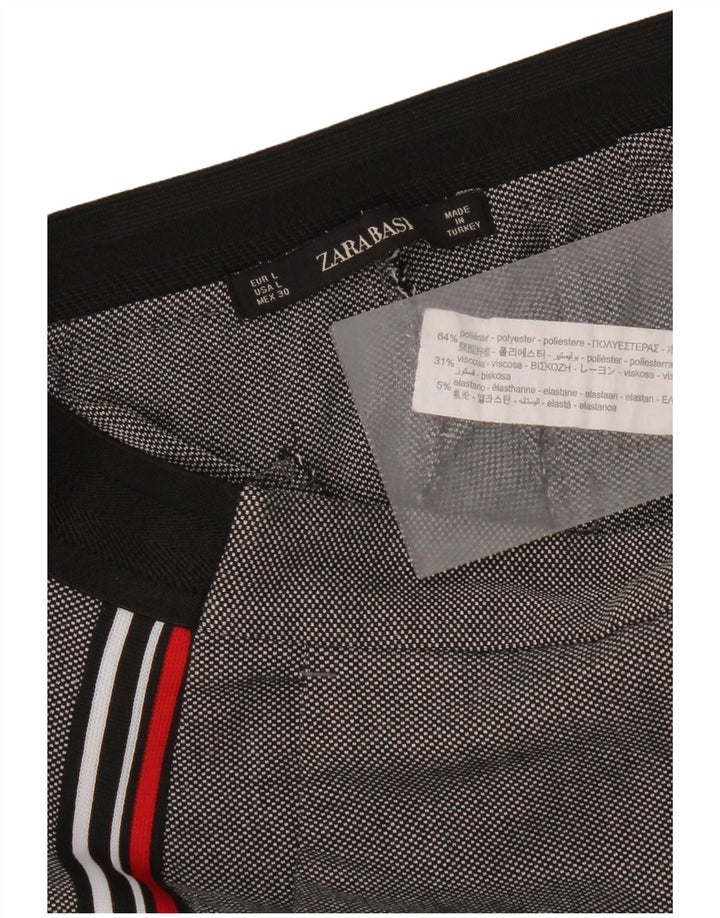 Zara Γυναικείο ίσιο παντελόνι Chino μεγάλο W30 L27 Γκρι Πολυεστέρας