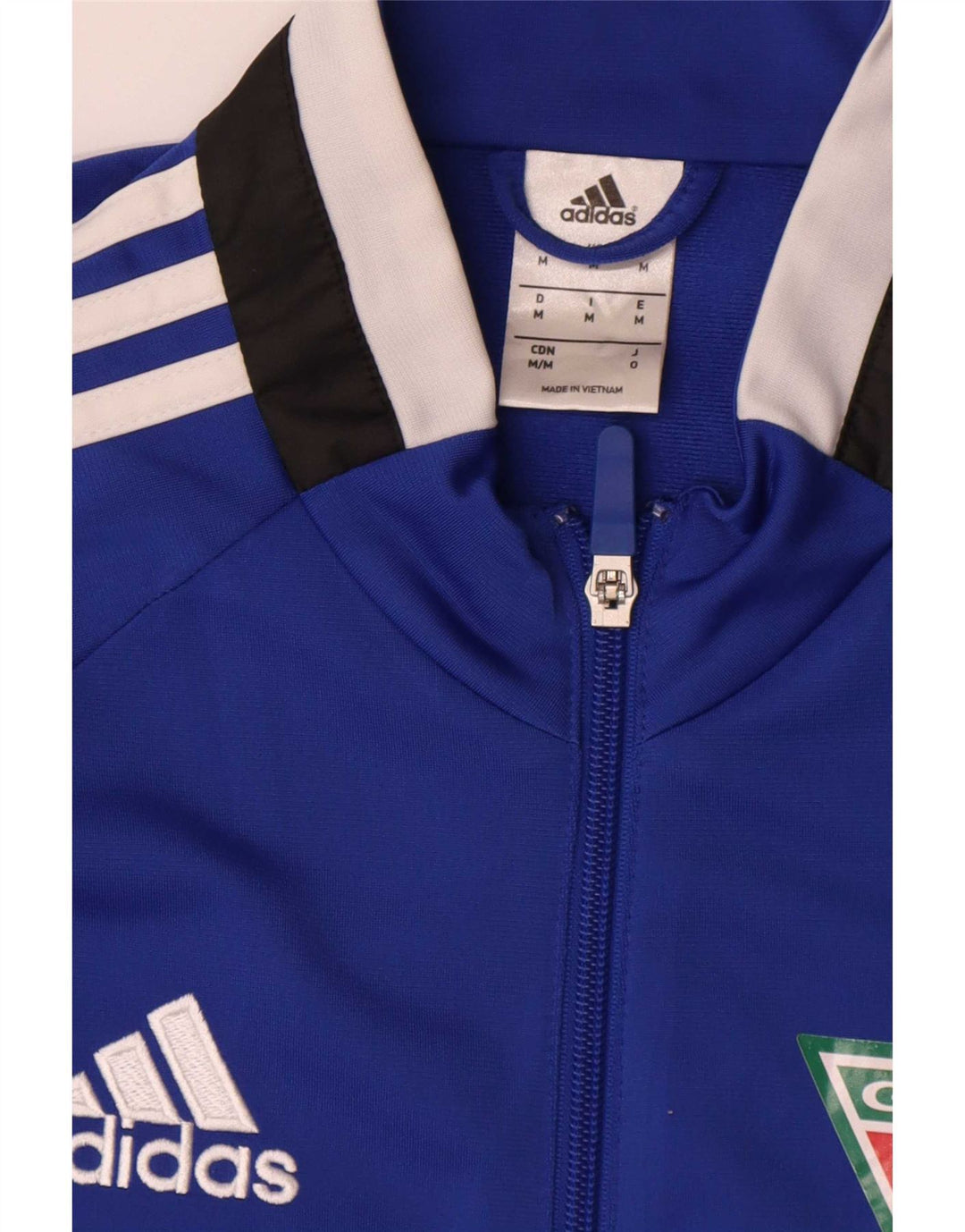 Ανδρική φόρμα φόρμας Adidas με γραφικό φόρεμα, μπουφάν μεσαίου μπλε χρώματος πολυεστέρας