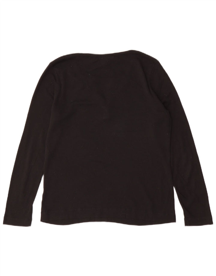 RALPH LAUREN Γυναικείο τοπ μακρυμάνικο UK 16 μεγάλο μαύρο βαμβακερό