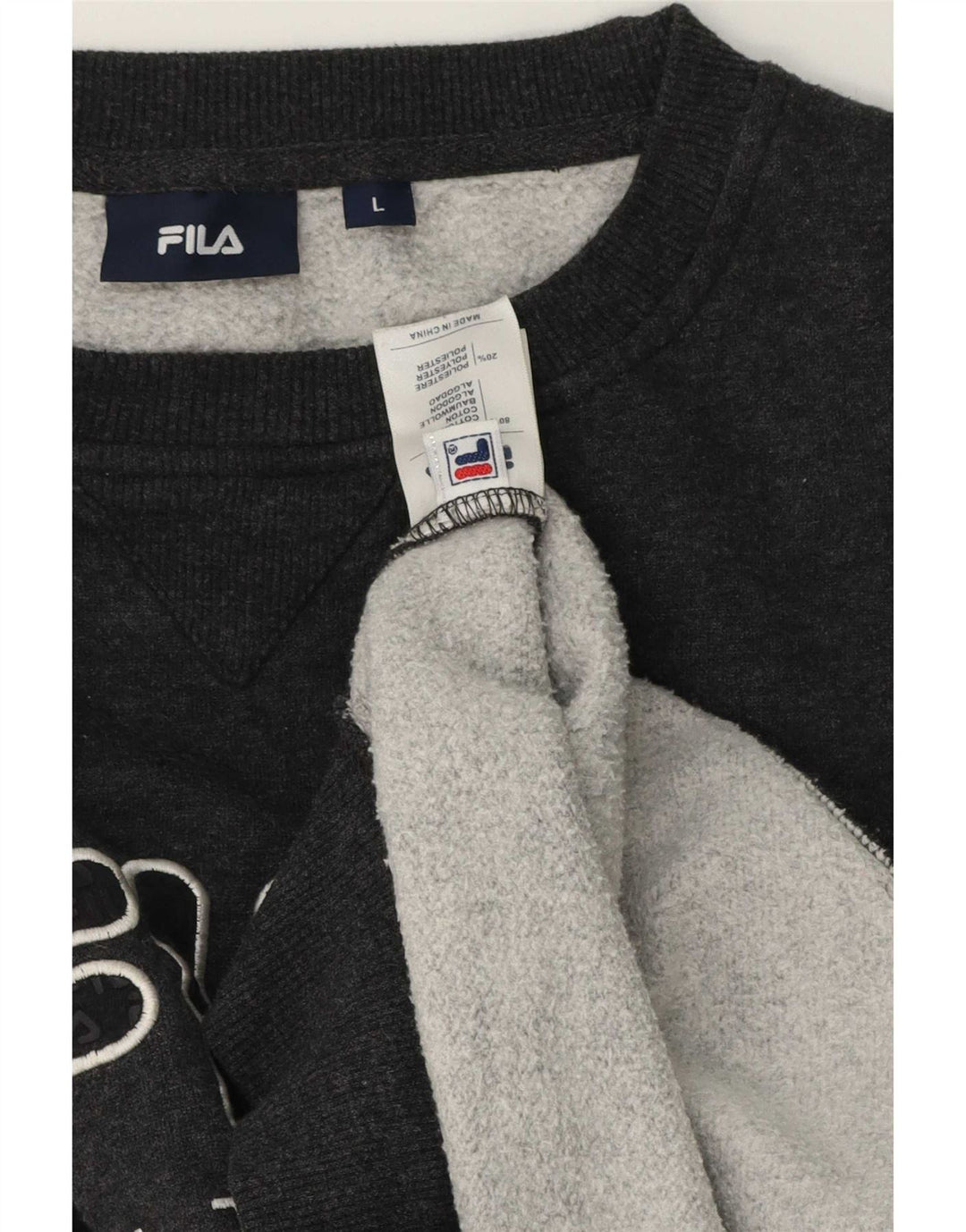 Ανδρικό γραφικό φούτερ Fila Jumper μεγάλο γκρι βαμβακερό