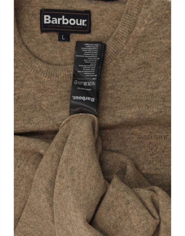 Ανδρικό πουλόβερ Barbour Crew Neck Jumper Μεγάλο Γκρι Μαλλί