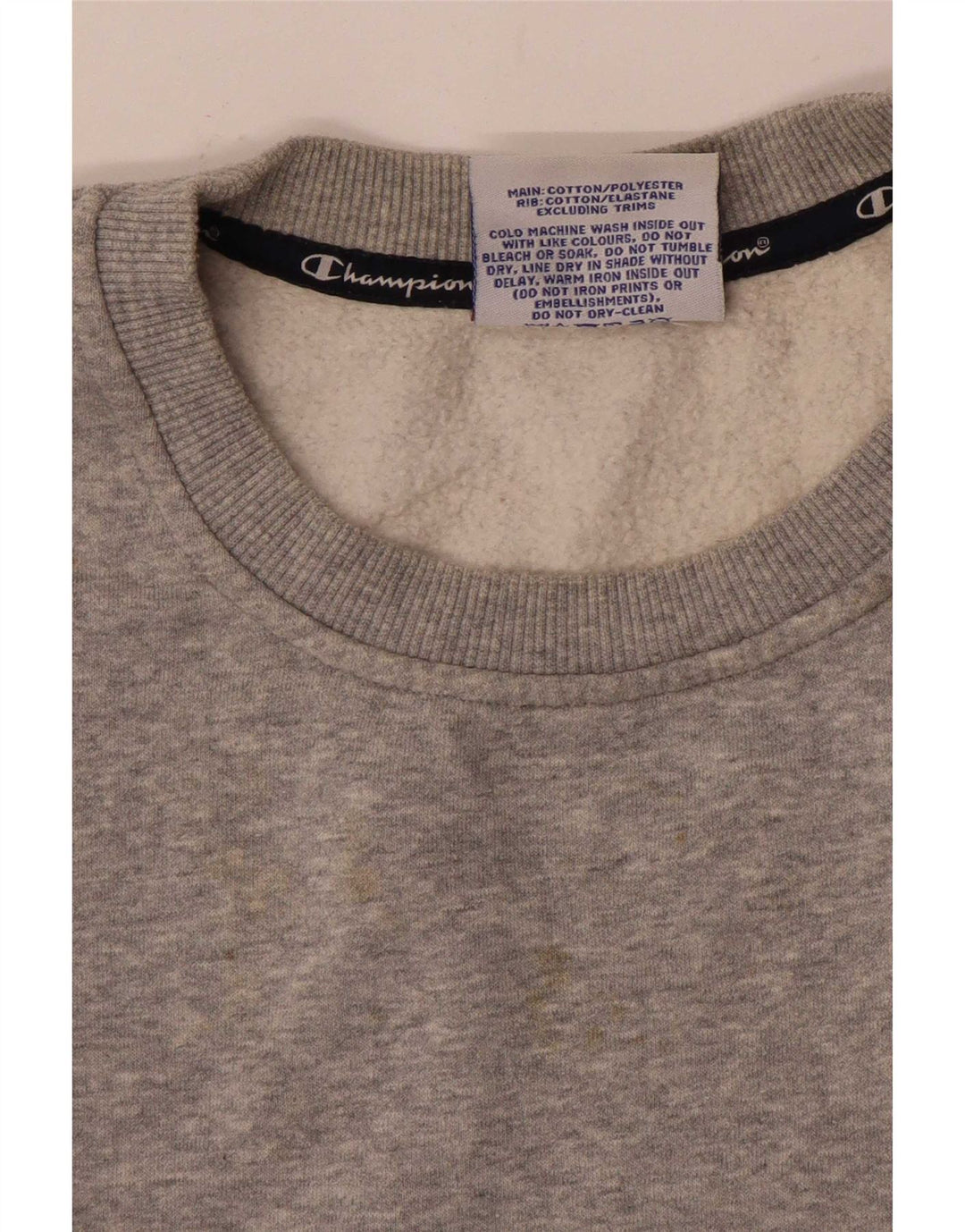 Champion Γυναικεία Crop Graphic Φούτερ Jumper UK 14 Medium Grey Flecked