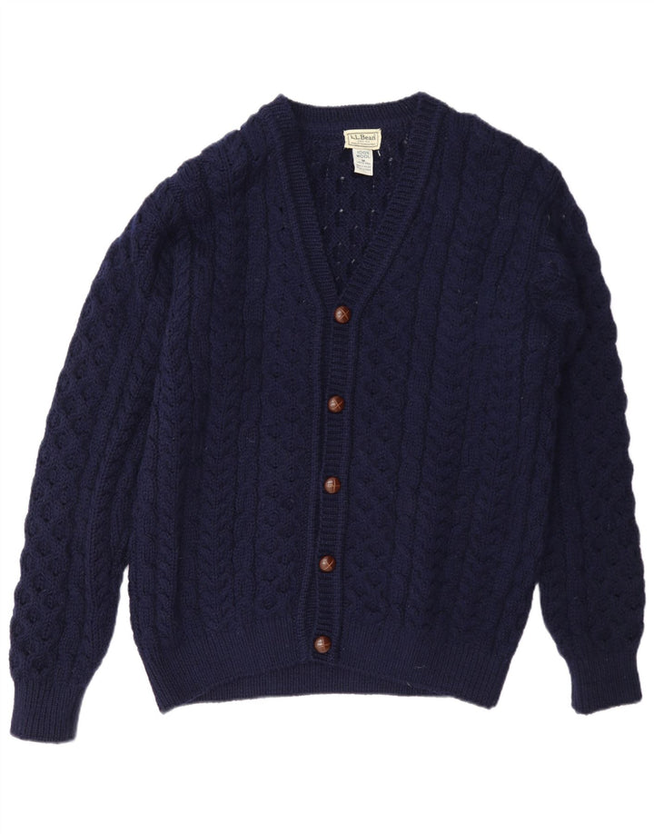 Ανδρικό πουλόβερ ζακέτα L.L.Bean Medium Navy Blue Wool
