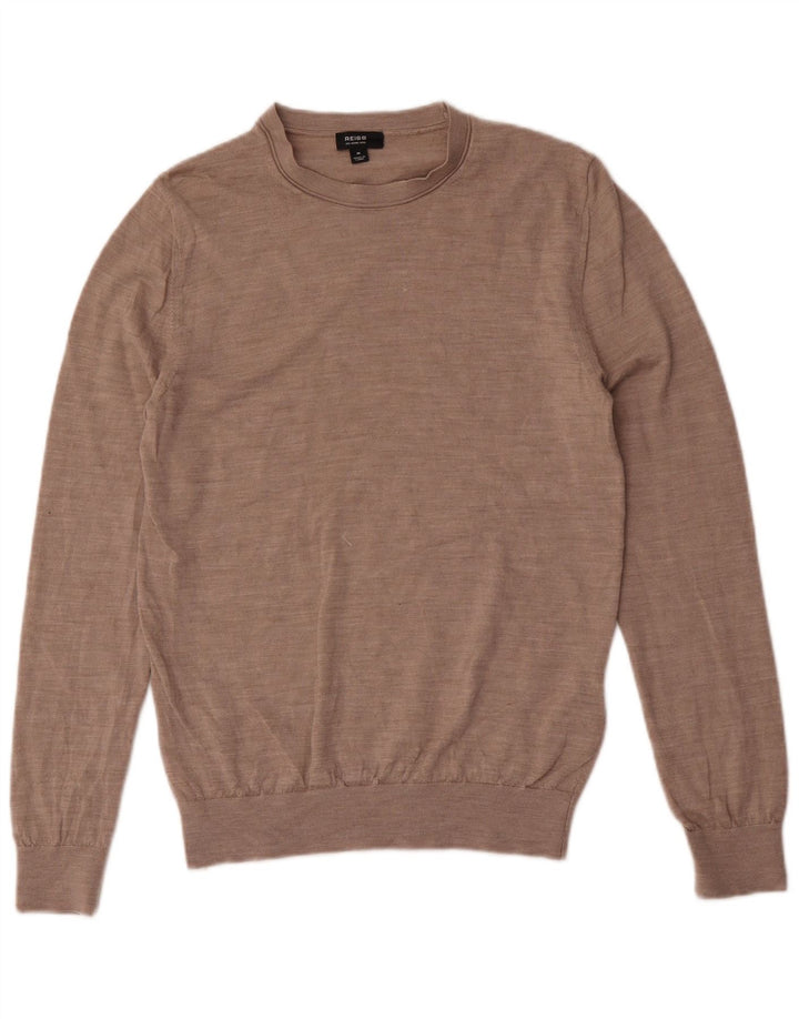 Ανδρικό πουλόβερ Reiss Crew Neck Jumper Μαλλί μεσαίο καφέ