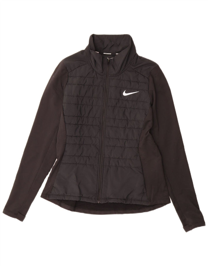 Γυναικεία αθλητική φόρμα NIKE Top Jacket UK 14 Medium Black Spandex