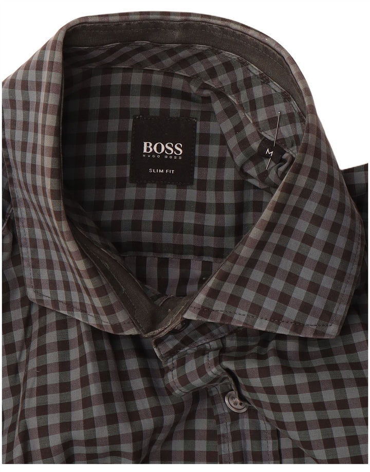 Ανδρικό πουκάμισο HUGO BOSS Slim Fit Medium Grey Gingham