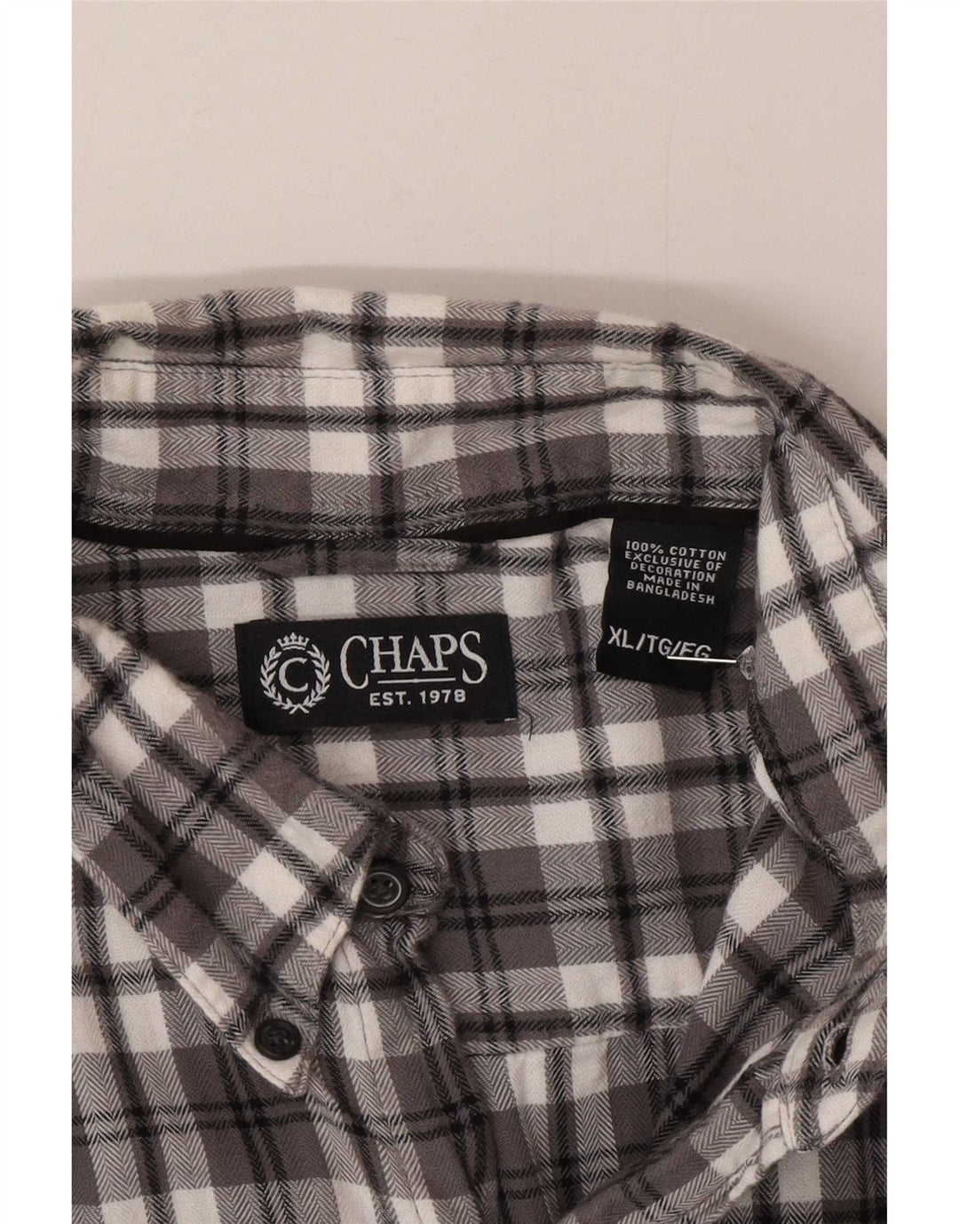 Chaps Ανδρικό φανελένιο πουκάμισο XL γκρι βαμβακερό