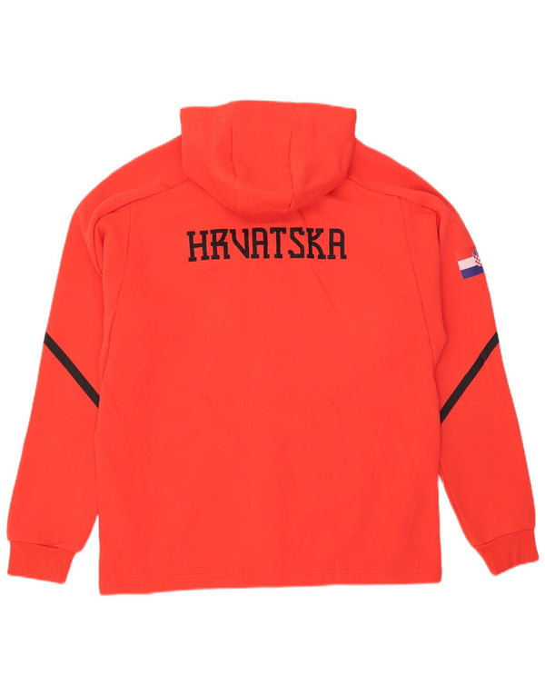 Ανδρικό πουλόβερ με κουκούλα με φερμουάρ Adidas XL κόκκινο βαμβακερό