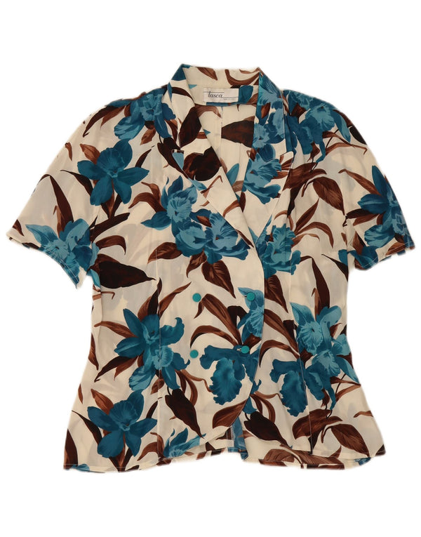 Vintage Γυναικεία See Through Μπλούζα IT 48 XL Πολύχρωμη Floral
