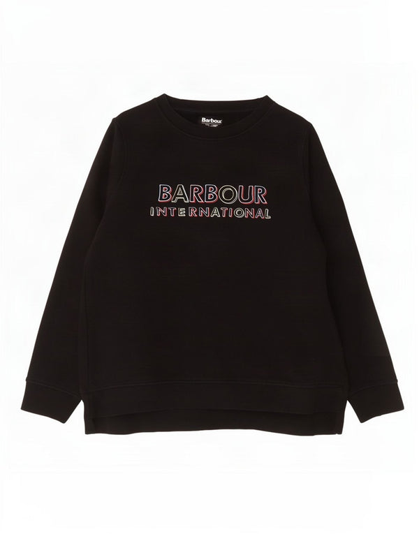 Γυναικεία γραφική μπλούζα υπερμεγέθης Barbour UK 18 XL Μαύρο βαμβακερό