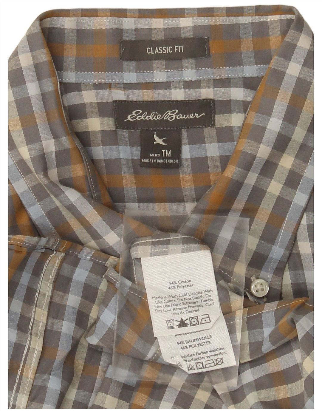 EDDIE BAUER Ανδρικό πουκάμισο με κλασική εφαρμογή, μεσαίο γκρι βαμβακερό
