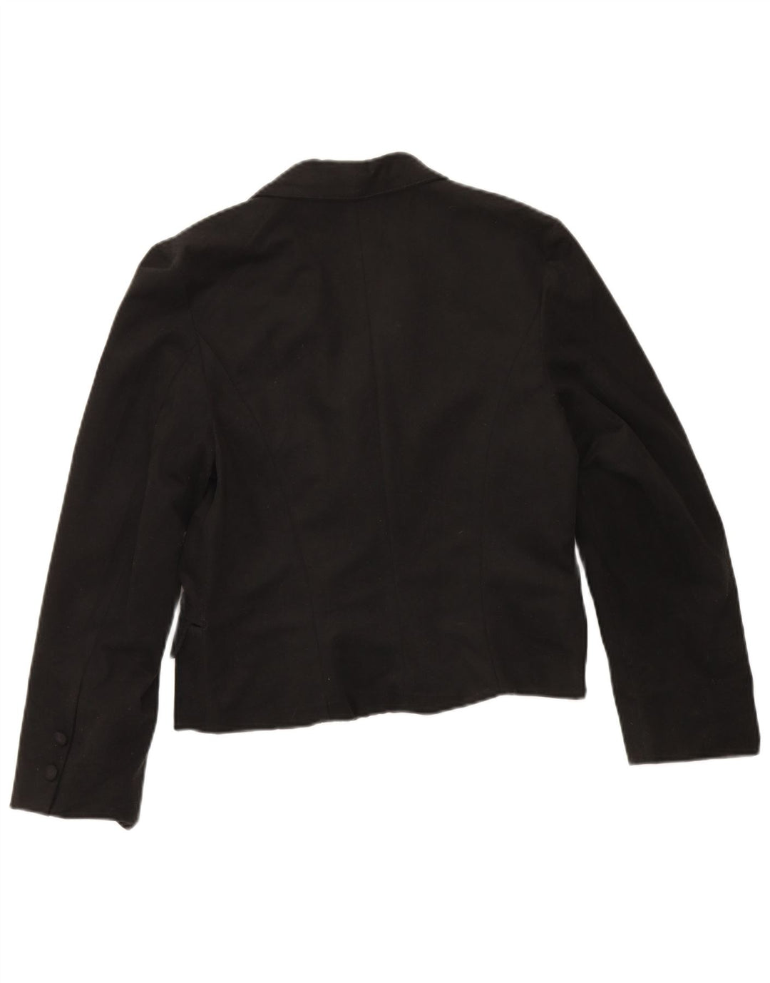 VINTAGE Womens Crop 3 Button Blazer Jacket UK 12 Medium Black