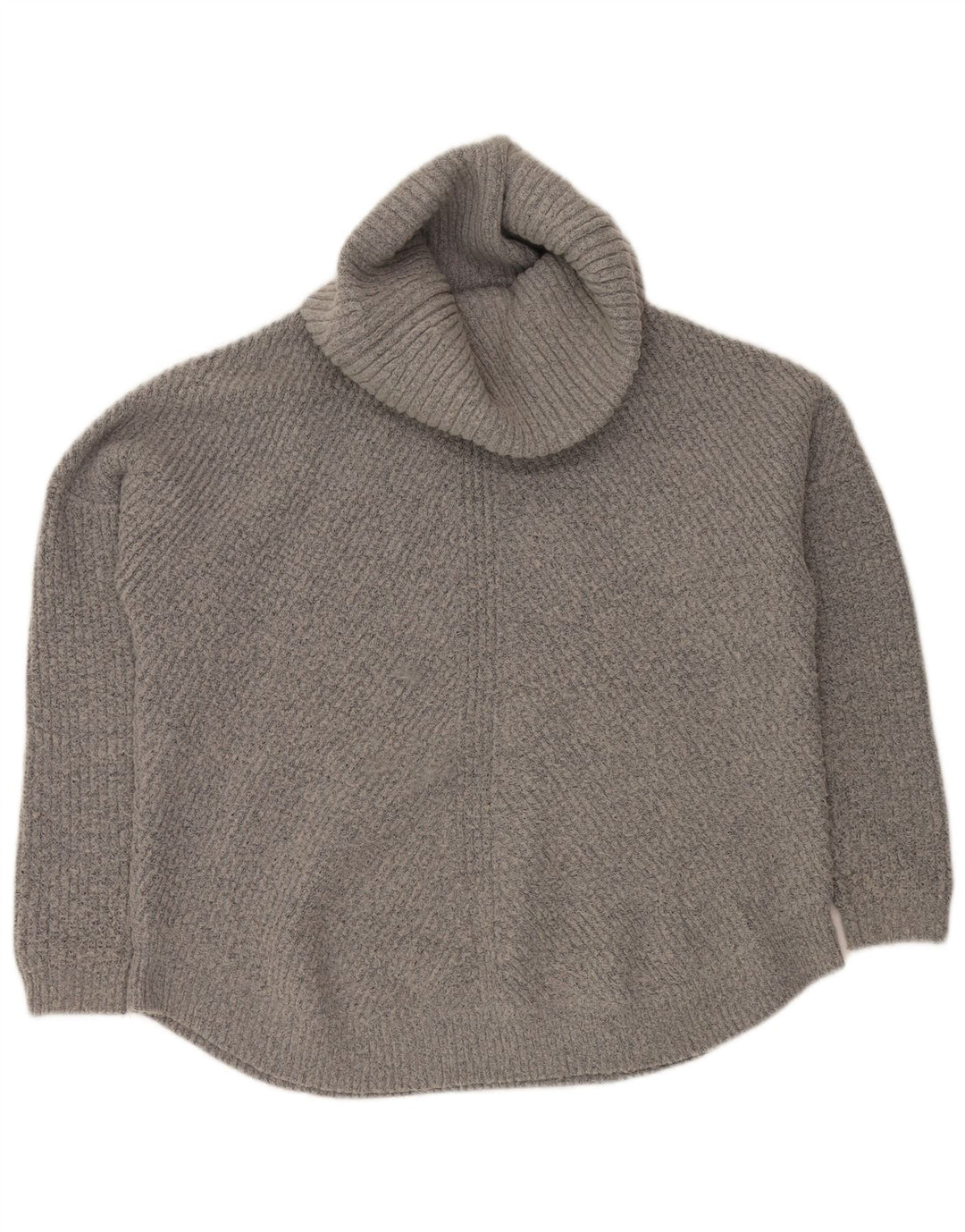 VINTAGE Γυναικείο πουλόβερ με ρολό λαιμόκοψη UK 16 μεγάλο γκρι