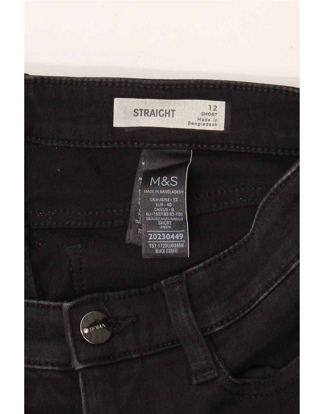 Marks & Spencer Γυναικείο κοντό τζιν UK 12 Medium W28 L29 Μαύρο