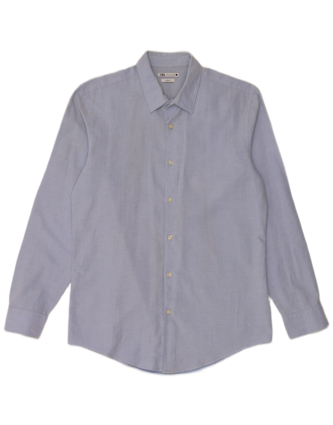 Ανδρικό πουκάμισο ZARA Slim Fit μεγάλο μπλε βαμβακερό