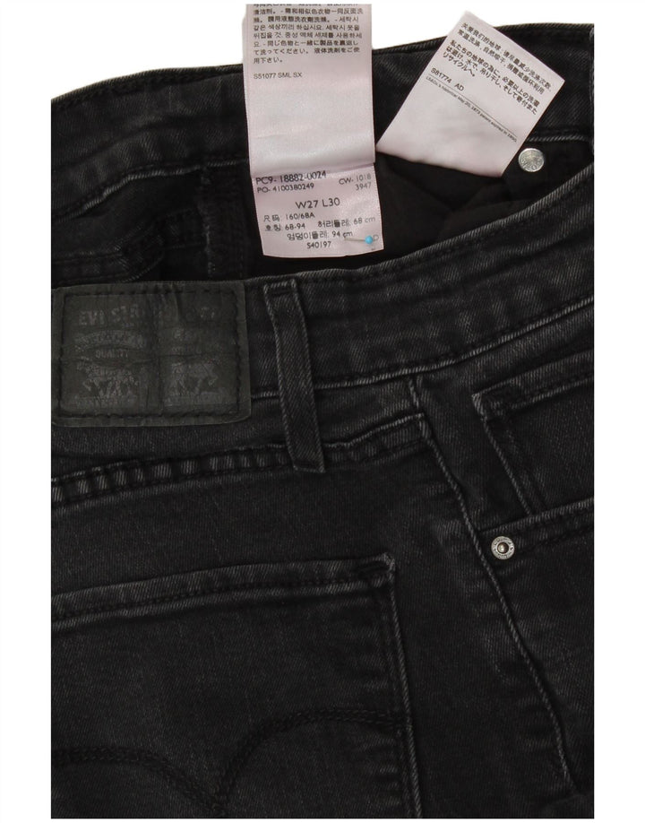LEVI'S Γυναικείο 721 Ψηλό Skinny Jeans W27 L30 Γκρι βαμβακερό