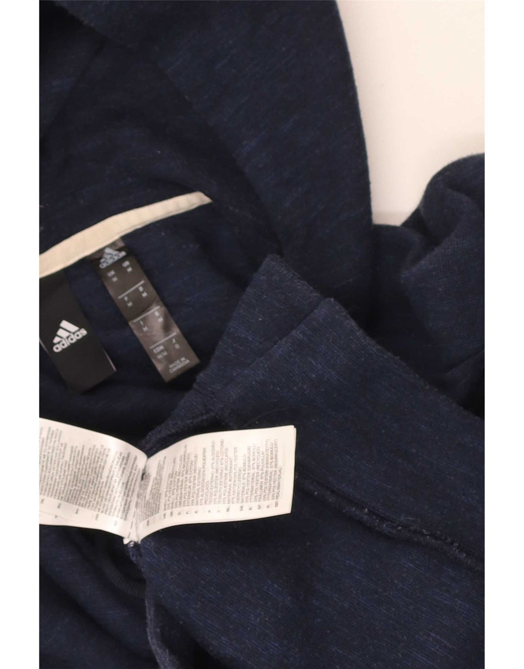 Ανδρικό πουλόβερ με κουκούλα με φερμουάρ Adidas, μεσαίο μπλε βαμβακερό