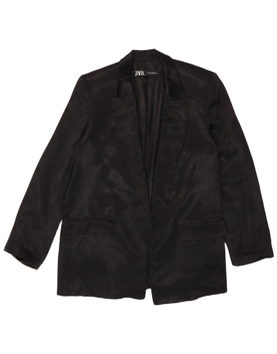 Zara Γυναικείο Open Blazer Jacket UK 14 Medium Black Viscose
