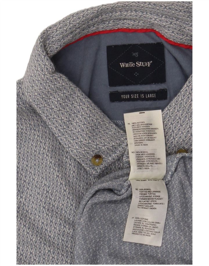 White Stuff Ανδρικό πουκάμισο polo μεγάλο μπλε βαμβακερό Ikat