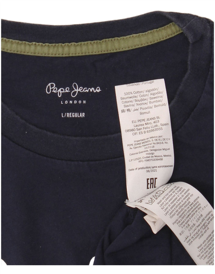 Ανδρικό γραφικό μπλουζάκι PEPE JEANS Regular Fit Top Large Navy Blue από βαμβάκι