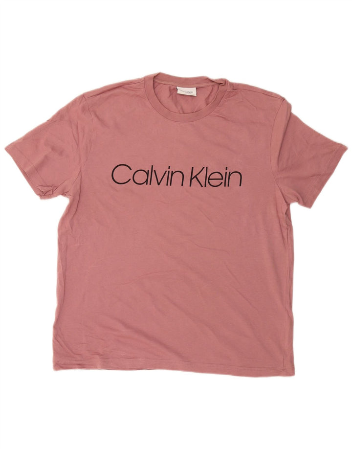 Γυναικείο γραφικό μπλουζάκι CALVIN KLEIN Top UK 18 XL Ροζ βαμβακερό