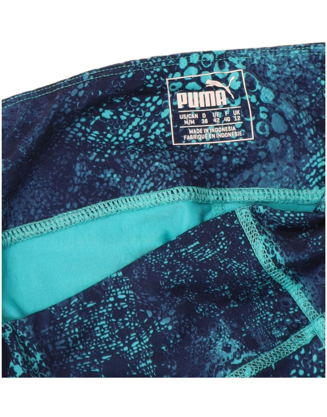 Γυναικεία κολάν Capri Abstract Pattern PUMA UK 12 Medium Blue Polyester