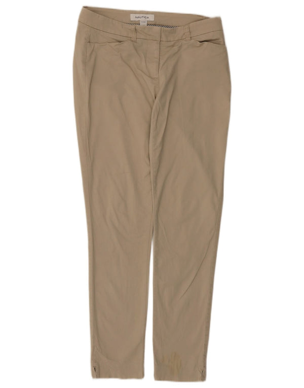 Nautica Γυναικείο κωνικό παντελόνι Chino UK 4 XS W28 L28 Μπεζ βαμβακερό