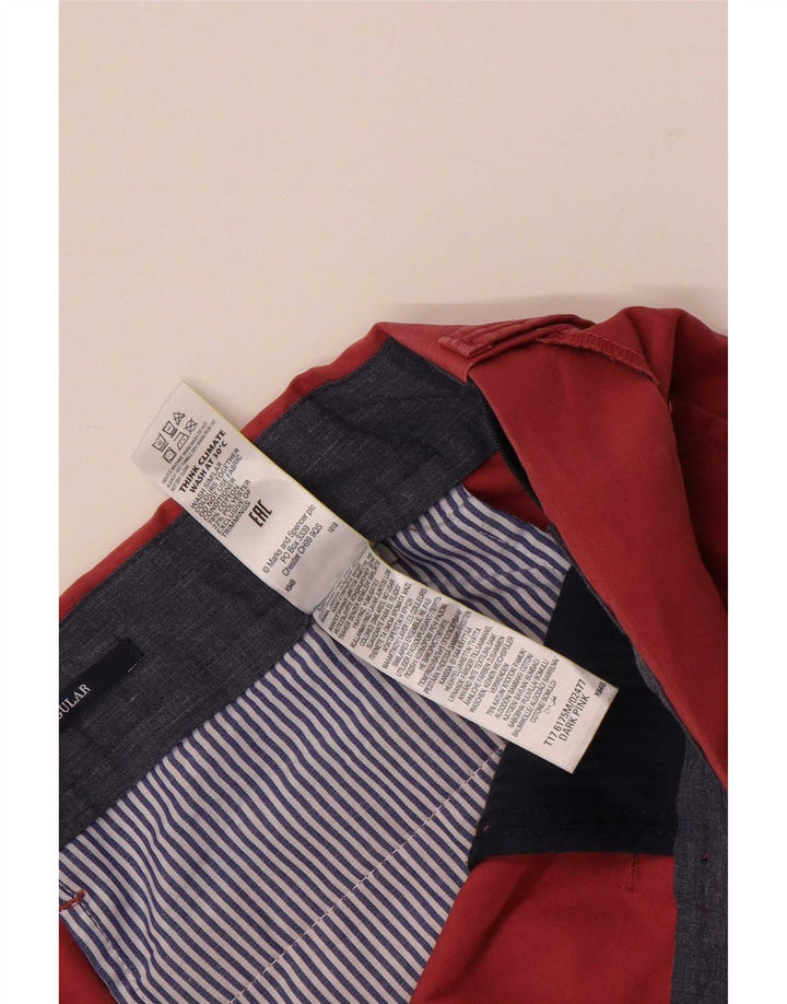 Ανδρικό παντελόνι Chino Marks & Spencer Regular W40 L31 Ροζ βαμβακερό