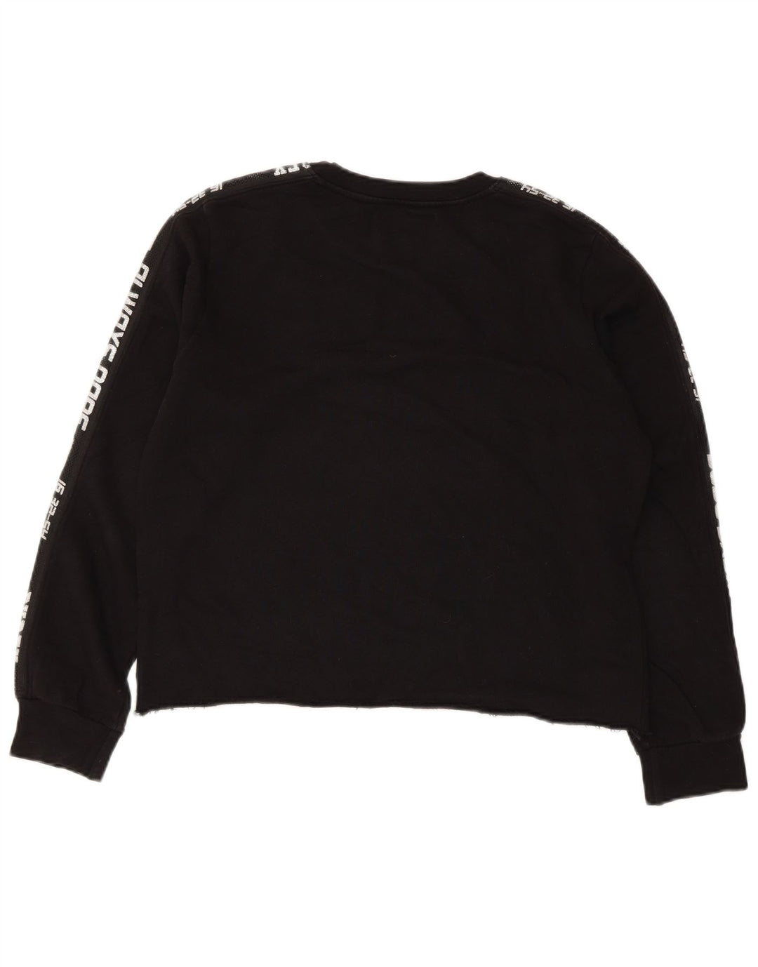 Γυναικείο γραφικό φούτερ PYREX Crop Jumper UK 16 μεγάλο μαύρο βαμβακερό