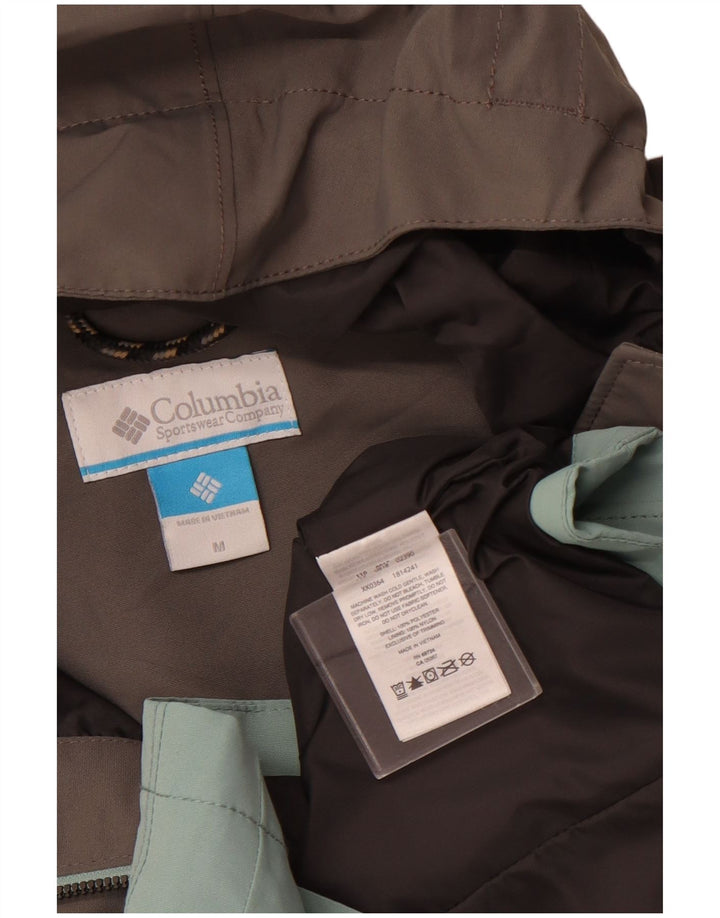 COLUMBIA Γυναικείο αδιάβροχο με κουκούλα UK 14 Μεσαίου πράσινου χρώματος πολυεστέρας